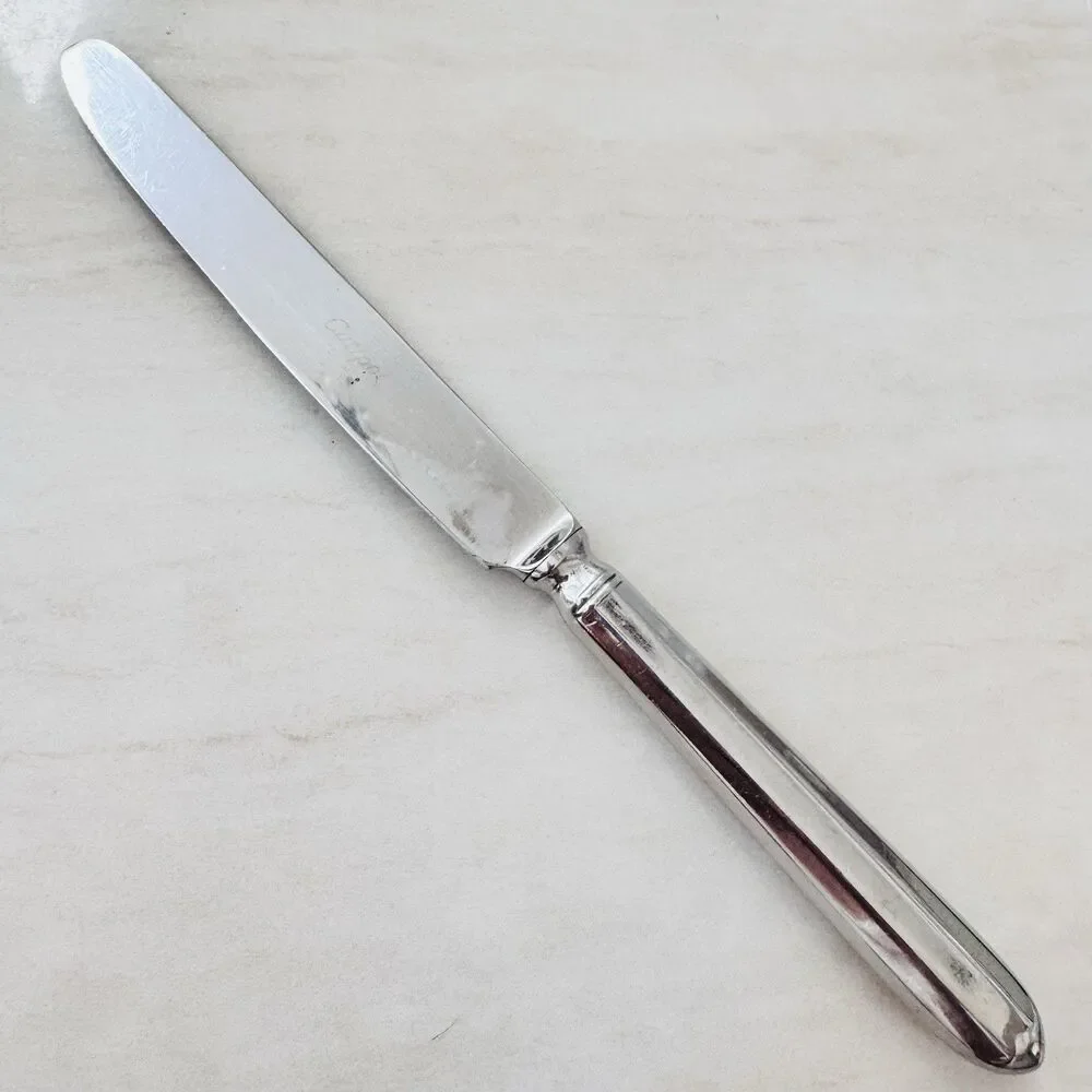 5pc Vintage Cutipol Portugal Dinner Knife 9”Round Hollow Handle Stainless Glossy